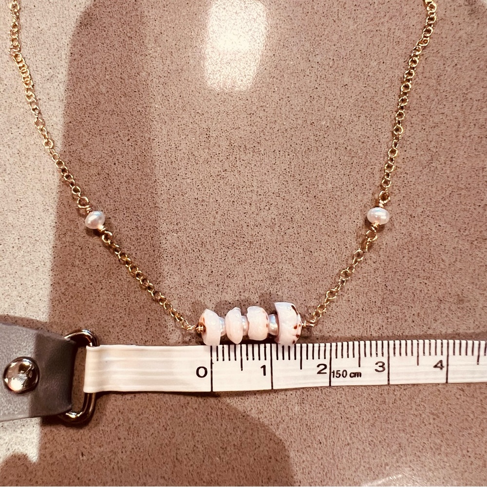 SOLD Made in Hawaii 14k MICHELLE DAINTY PUKA + PEARL NECKLACE - Picture 5 of 5